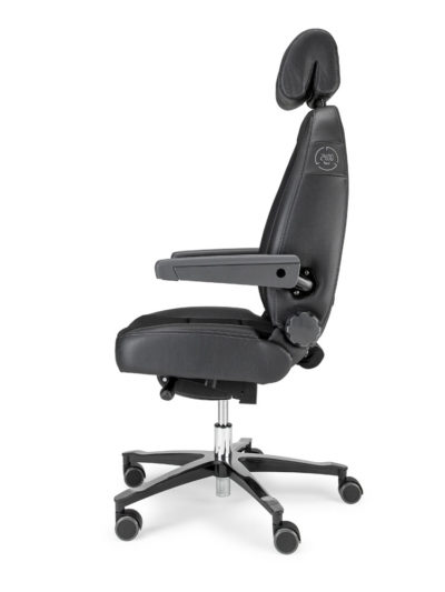 24-Stunden-Stuhl PRO24 Stoff und Leder schwarz -SeatErgo